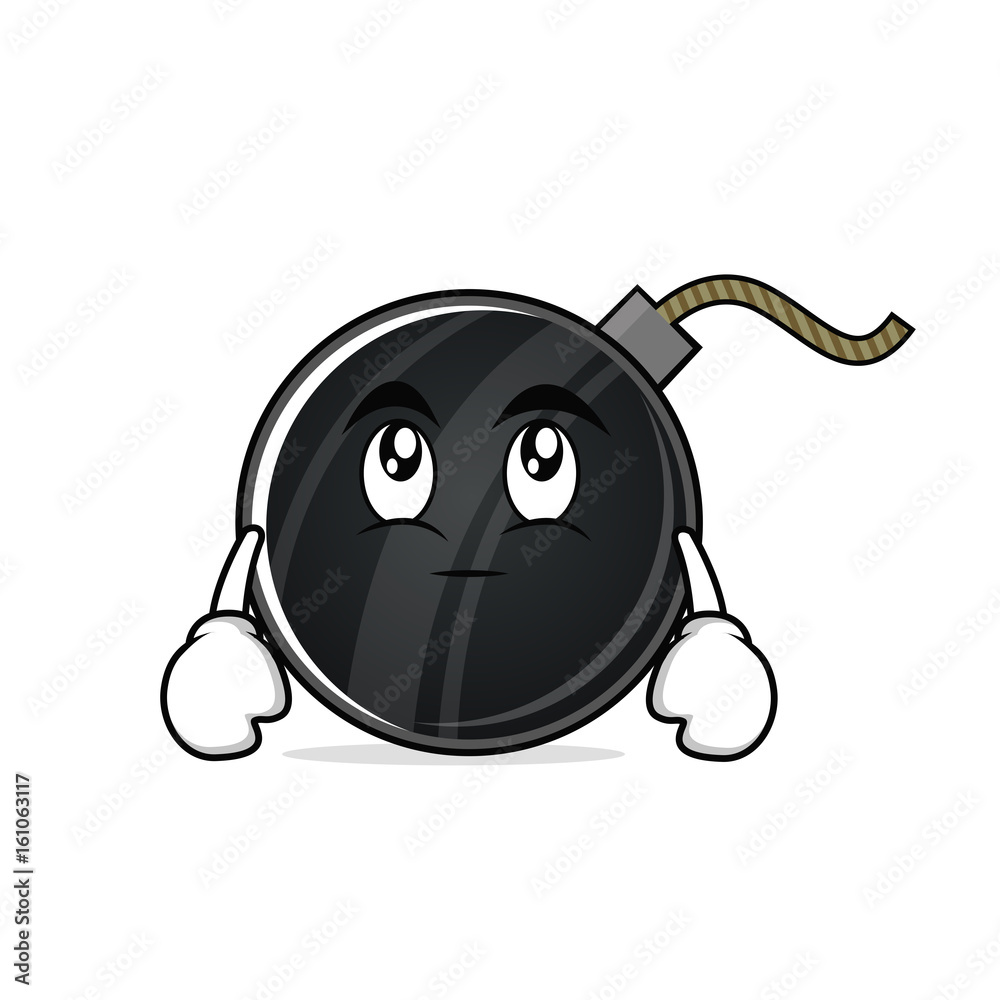 Eye roll bomb character cartoon style Stock Vector | Adobe Stock
