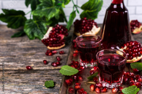 Transparent burgundy drink