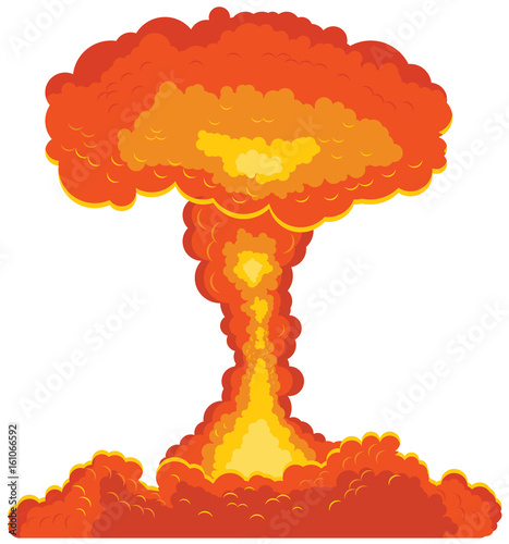 Mushroom cloud atomic bomb vector icon