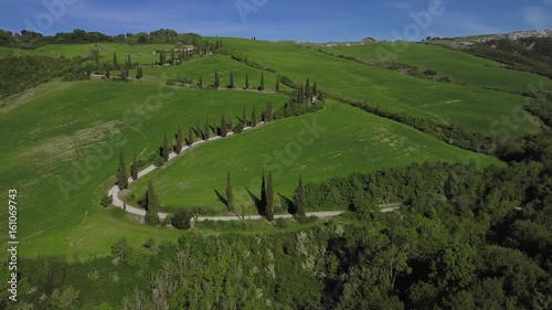 Tuscany Tuscan Landscape with S shaped Road.