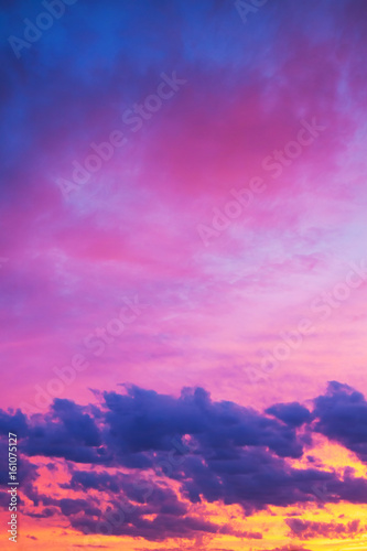 landscape with sky, clouds and sunrise