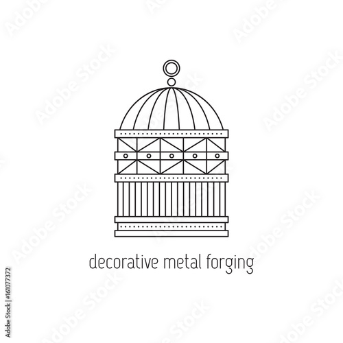 Decorative metal forging line icon