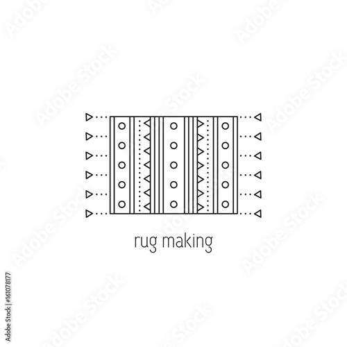 Rug making line icon