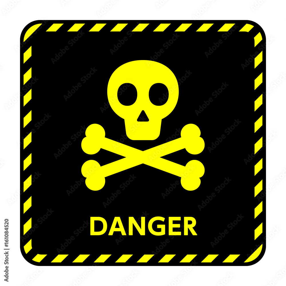 サイン 危険 ドクロ 骨 骸骨 黄色 Stock ベクター Adobe Stock