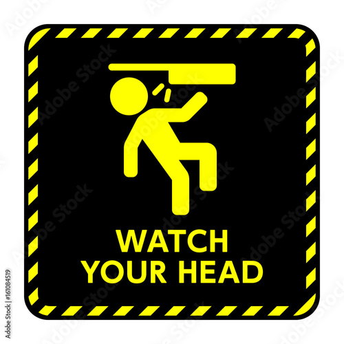 サイン 頭上注意 頭上 注意 頭 ぶつける Stock ベクター Adobe Stock