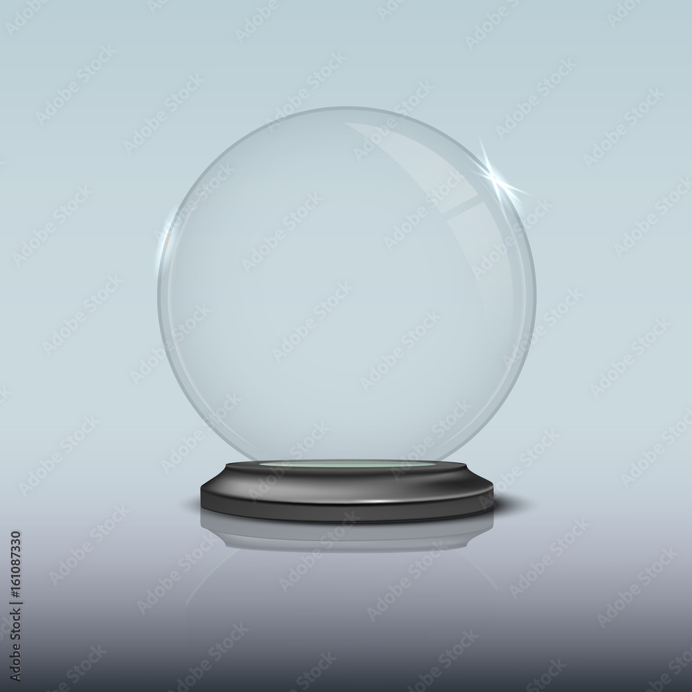 Empty snow globe on blue background. Vector template. Empty snow globe on blue background. Vector template.