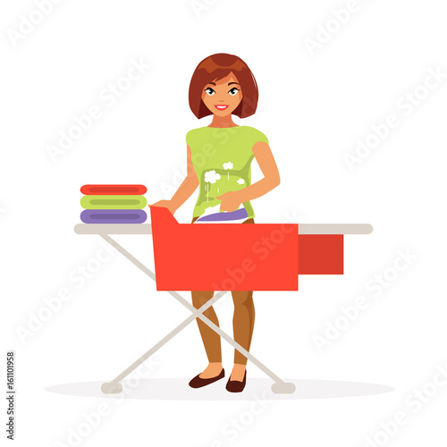Woman ironing clothes