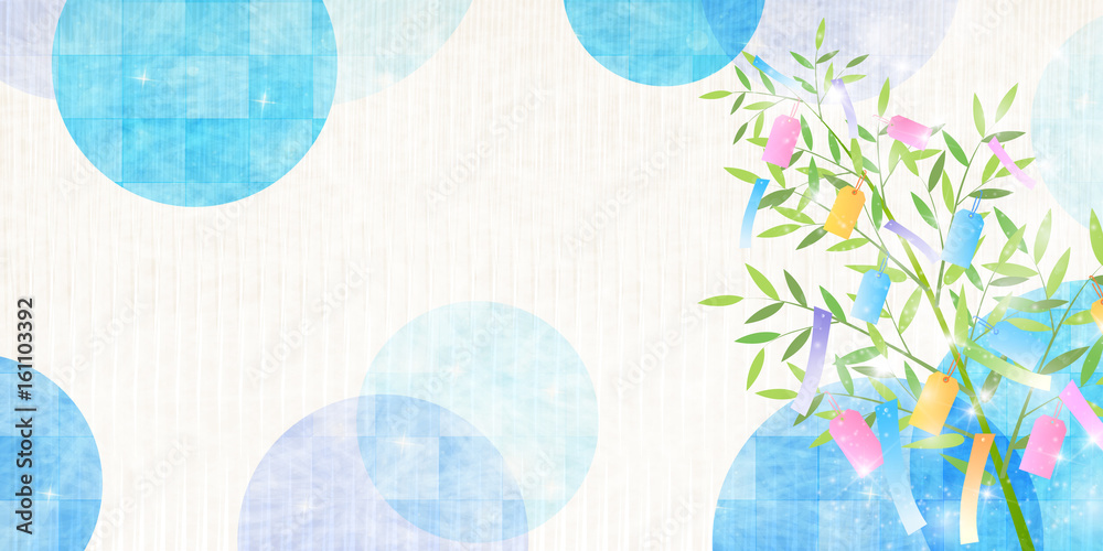 Fototapeta premium 七夕 竹 飾り 背景