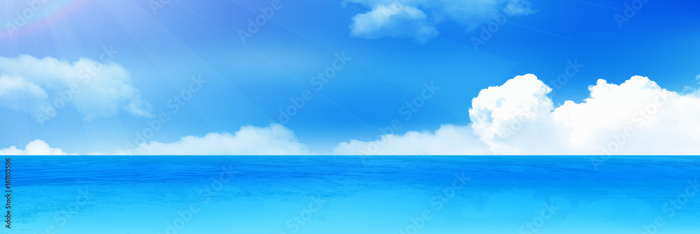 Naklejka premium 海 空 風景 背景