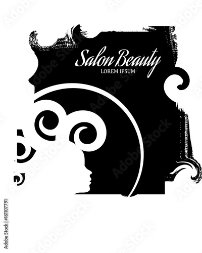 Woman beauty salon face, logo hairstyle, templates or emblem for spa