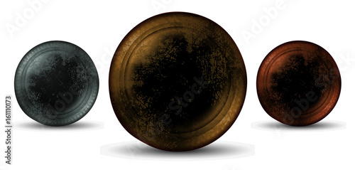 Three ancient shabby coins