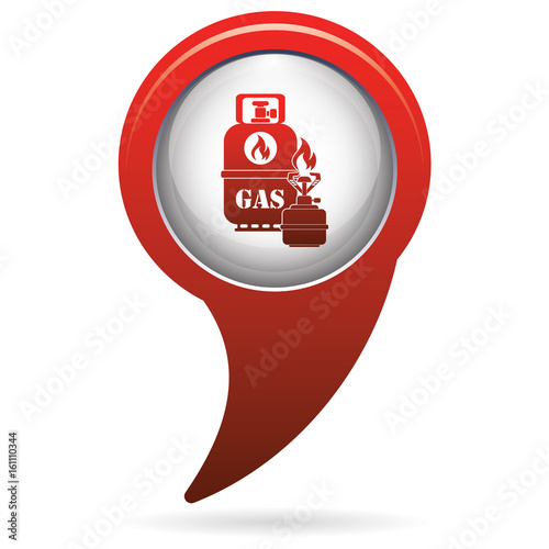 Camping stove with gas bottle icon