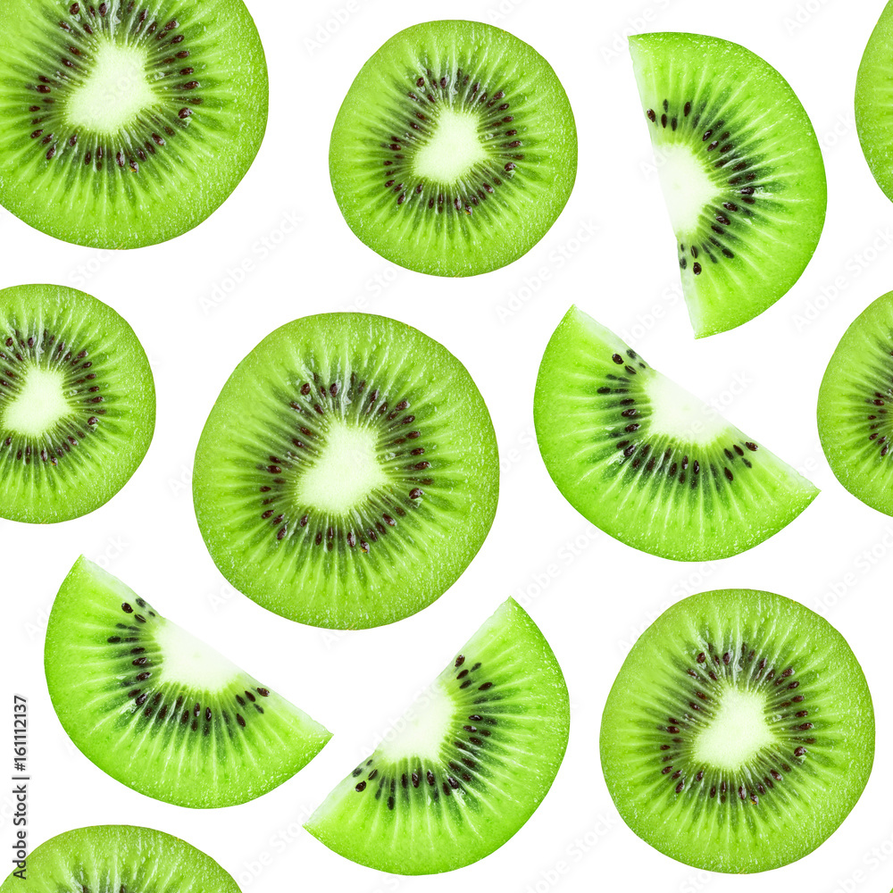 Fototapeta premium Fresh kiwi seamless pattern