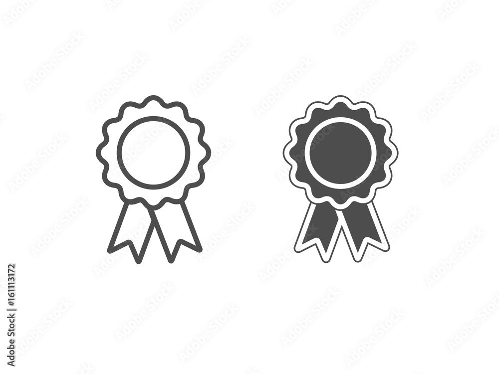 White and black award icons isolated White and black award icons isolated