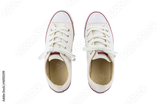 White canvas shoes isolated on white background