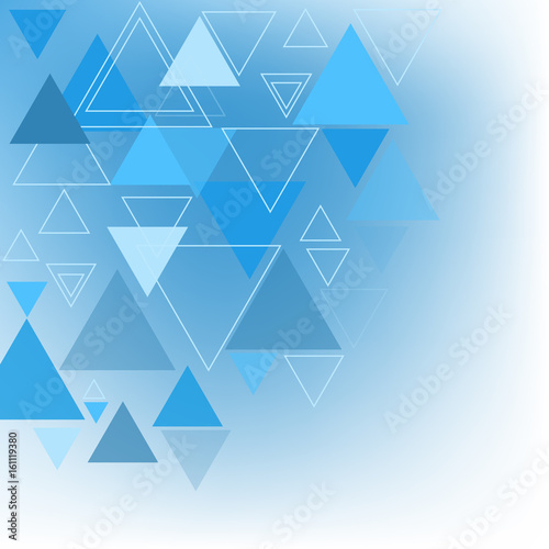 Abstract vector background with blue triangles