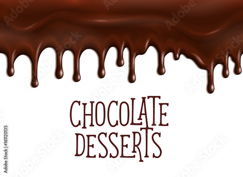 Fototapete Bakery chocolate desserts vector poster for cafe