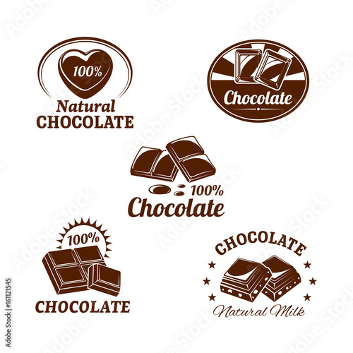 Vector icons set for chocolate desserts