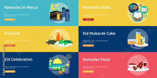 Ramadan and Eid Mubarak Conceptual Banner