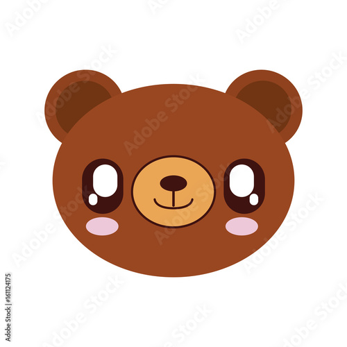 kawaii bear animal icon over white background vector illustration