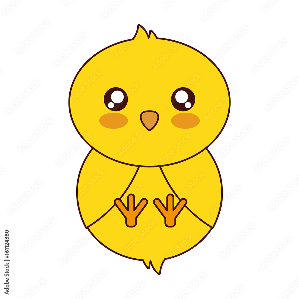 kawaii chicken animal icon over white background vector illustration