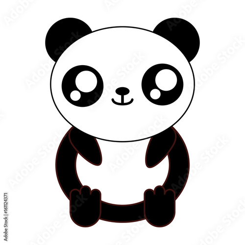 Fototapeta Naklejka Na Ścianę i Meble -  kawaii panda bear animal icon over white background vector illustration