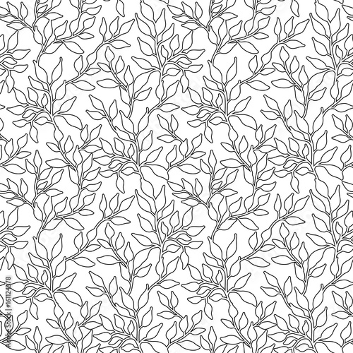 Flowers leaf seamless pattern