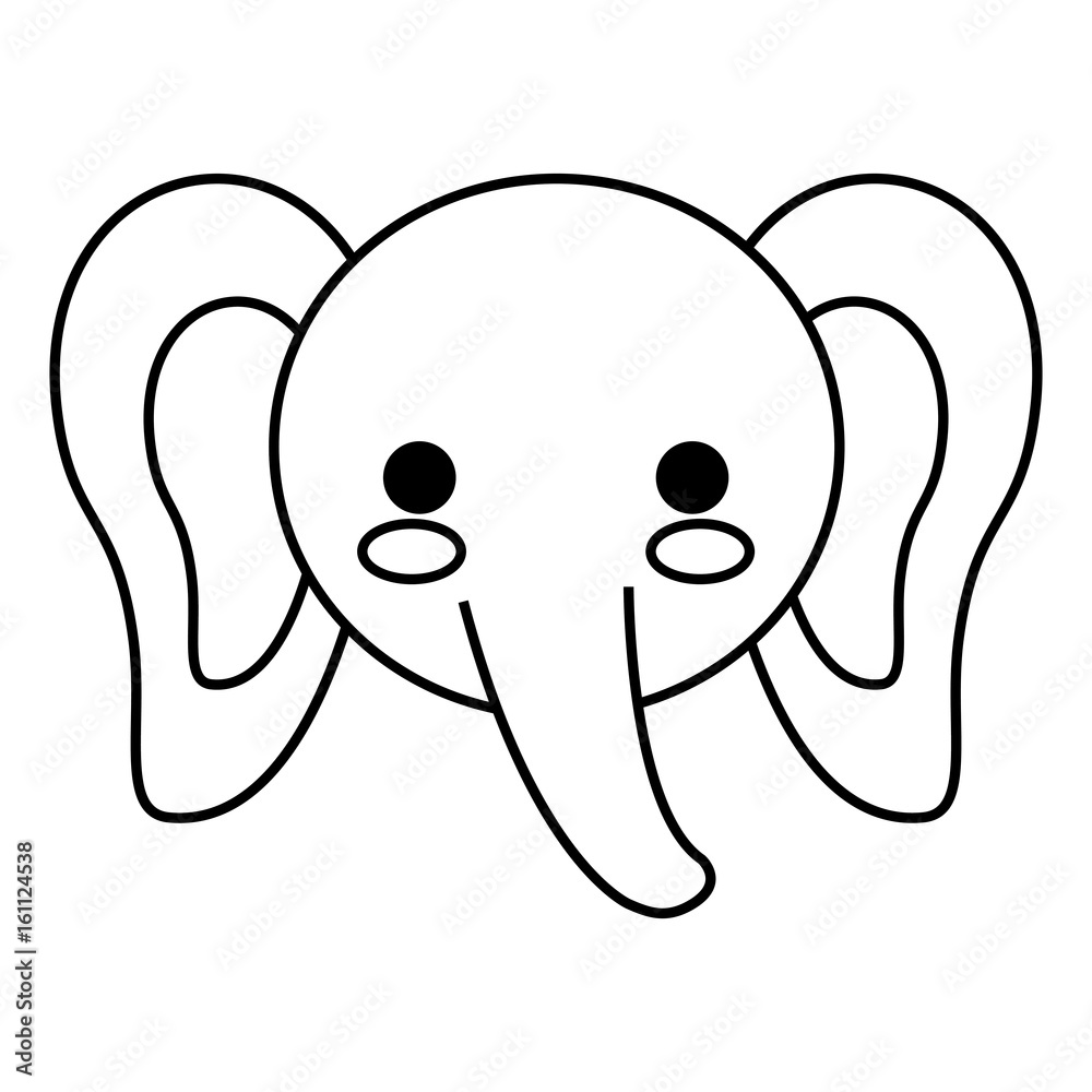 kawaii elephant animal icon over white background vector illustration kawaii elephant animal icon over white background vector illustration
