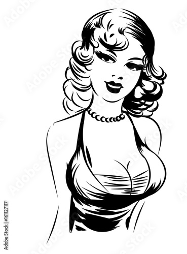 Beautiful woman. Vector image.