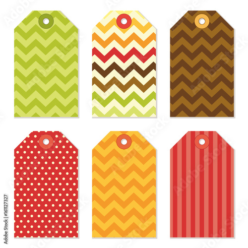 Cute autumn gift tags bundle in traditional colors