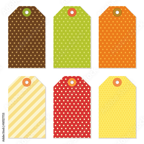 Cute autumn gift tags bundle in traditional colors