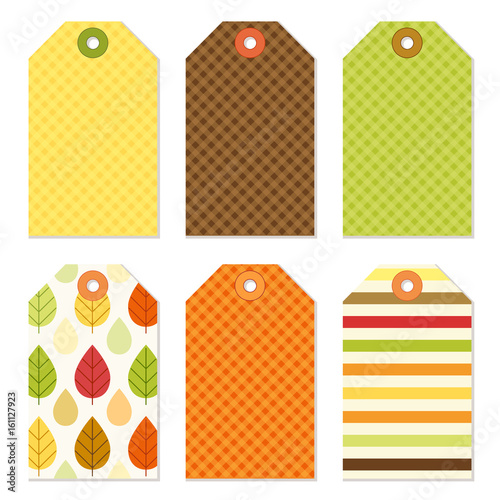 Cute autumn gift tags bundle in traditional colors