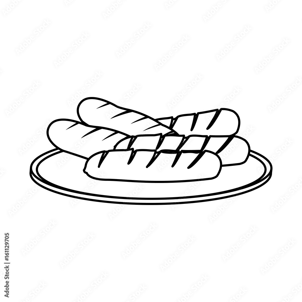 grilled sausages on a plate fast food grilled sausages on a plate fast food