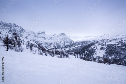 Landscape with a snow slope at Alpe Davero - Italy © trattieritratti