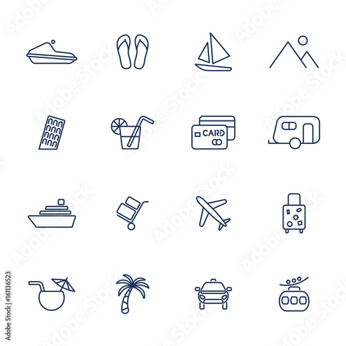 Set with 16 icons for mobile app, sites, mobile, software