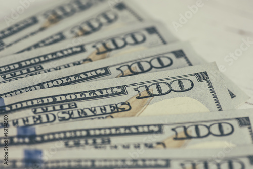 Detail of 100 dollars bills