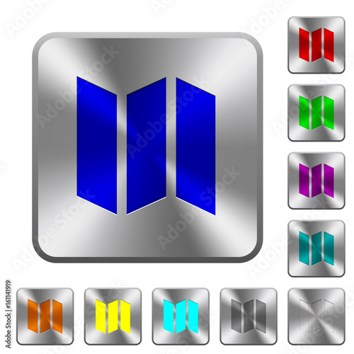 Collapsible map rounded square steel buttons