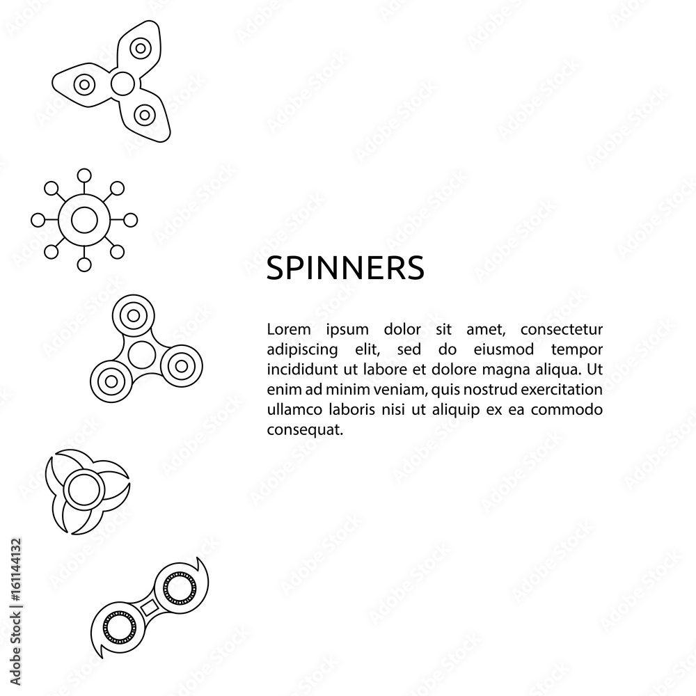 Fototapeta premium Fidget Spinners design concept. Popular toy for stress relief.