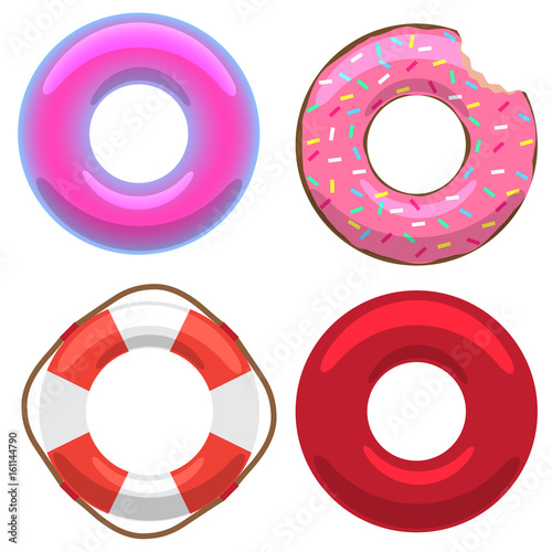 vector background with inflatable rings