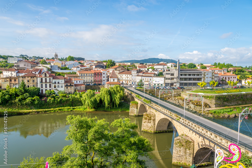 View at the Barcelinhos town with Cavado river - Portugal