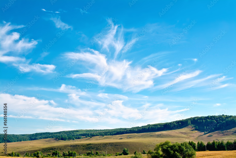 Landscape with hills and sky