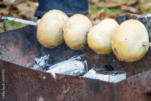 Skewers with mushrooms photo