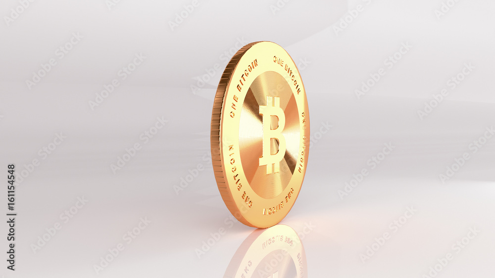 Gold bitcoin internet money 3d visualisation Gold bitcoin internet money 3d visualisation