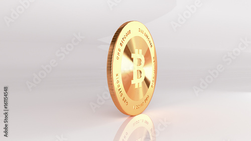 Gold bitcoin internet money 3d visualisation