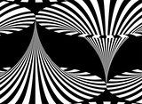 Abstract vector seamless op art pattern. Monochrome graphic ornament.