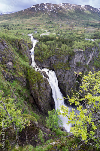 Voringsfossen, the 83rd highest waterfall in Norway on the basis of total fall. It is perhaps the most famous waterfall in the country and a major tourist attraction.