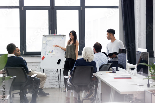 Business woman making a presentation at office