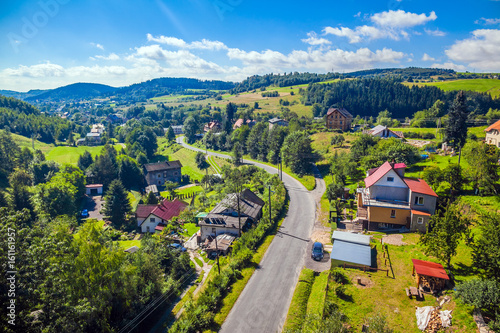 Village with Twisting Road