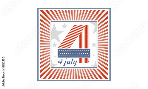 Symbol post mark of Independence Day, also referred to as the Fourth of July