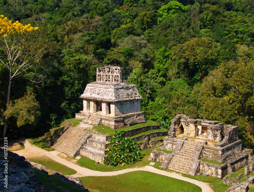 View of the ancient Maya pyramid photo